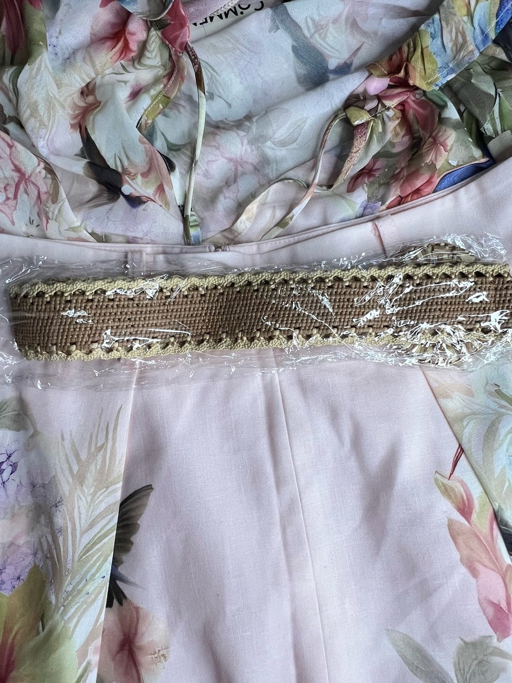 Commense Floral Print Three Piece Apricot Shorts Set size M - Picture 9 of 10